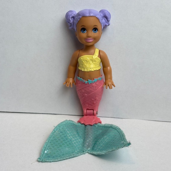 Other - Mattel Barbie Dreamtopia Mermaid Doll Purple Hair Yellow Top Pink Tail Kids Toy